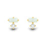 Lab Grown Diamond Accent and Lab-Created Opal Earrings in 10K Yellow Gold