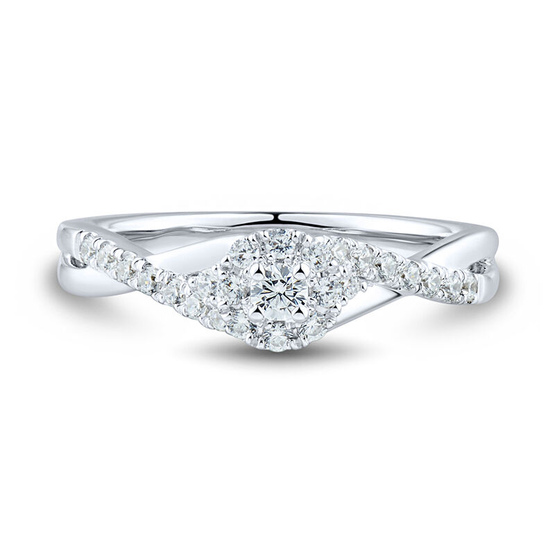Lab Grown Diamond Twist Promise Ring in 14K White Gold &#40;1/3 ct. tw.&#41;