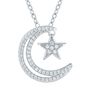 1/5 ct. tw. Diamond Moon &amp; Star Pendant in Sterling Silver