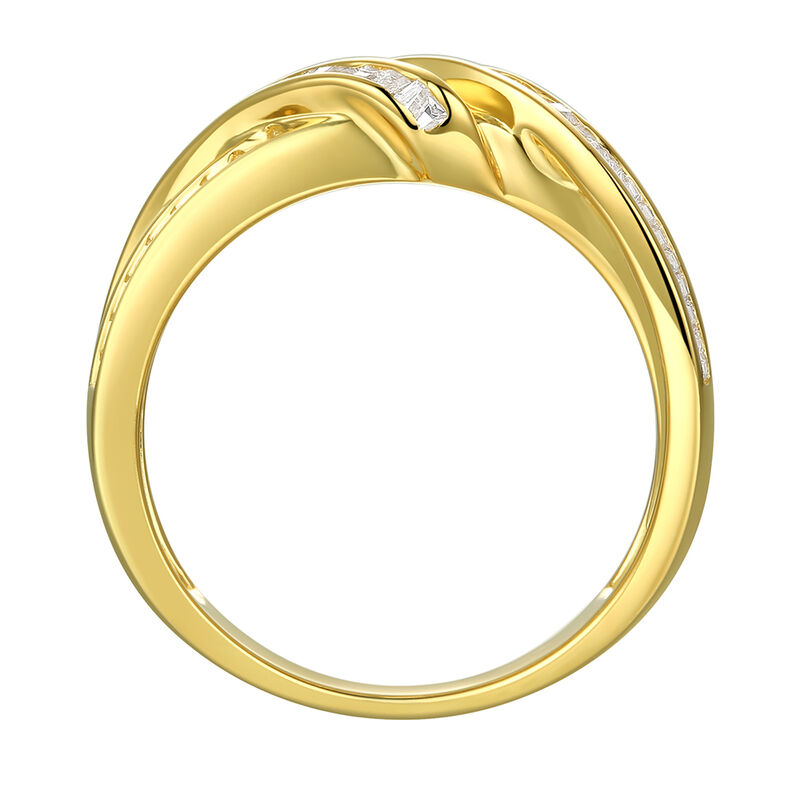 Baguette &amp; Round Diamond Ring in 10K Yellow Gold &#40;1/3 ct. tw.&#41;