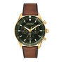 Men&rsquo;s Heritage Dress Watch with Leather Band in Green Ion-Plated Stainless Steel