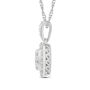 Cushion-Shaped Diamond Cluster Pendant with Scalloped Halo in 14K White Gold &#40;3/4 ct. tw.&#41;