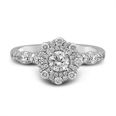 Blythe Round Diamond Engagement Ring in 14K White Gold (7/8 ct. tw.)