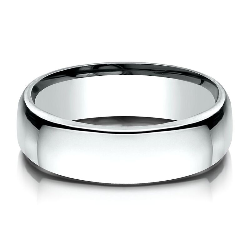 Wedding Band in 14K White Gold, 6.5MM