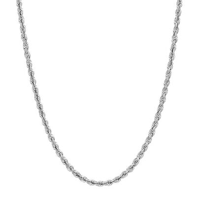 Hollow Rope Chain in 14K White Gold, 20