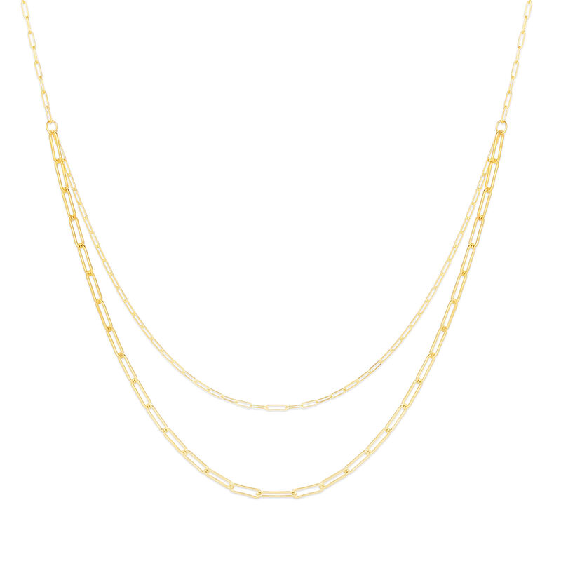 Paperclip Chain Necklace in 14K Yellow Gold, 18&rdquo;