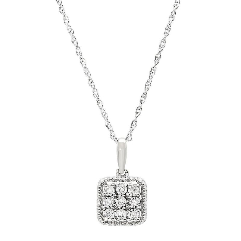 Diamond Pendant in Sterling Silver