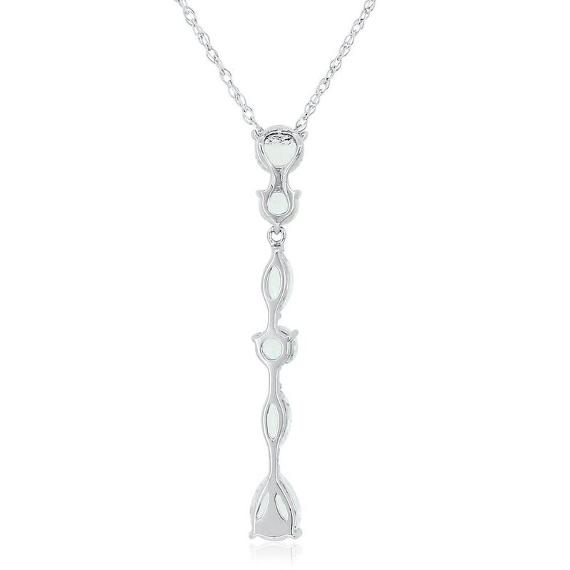Lab Created White Sapphire Drop Pendant in Sterling Silver