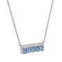 Blue Topaz Bar Necklace with Diamonds in Sterling Silver &#40;1/10 ct. tw.&#41;