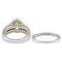 Alessandra Lab Grown Diamond Oval-Shaped Halo Bridal Set in 14K White &amp; Yellow Gold &#40;2 ct. tw.&#41;