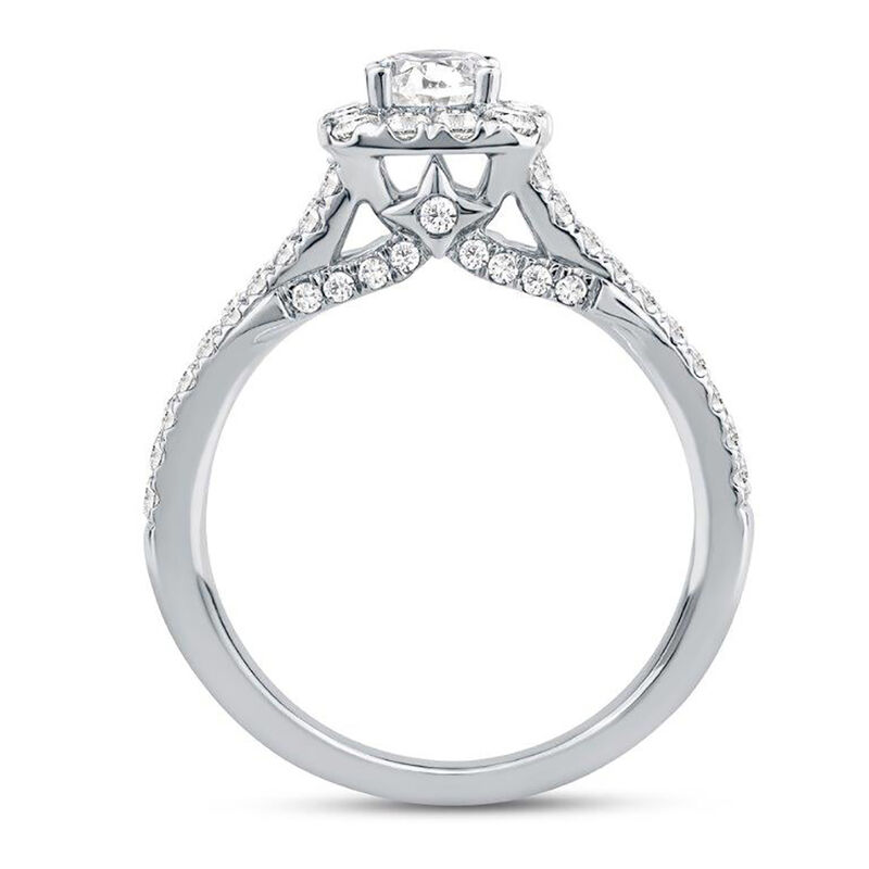 Willow Cushion Halo Lab Grown Diamond Engagement Ring in Platinum &#40;1 1/4 ct. tw.&#41;