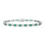 Lab Created Emerald &amp; White Sapphire Bracelet in Sterling Silver