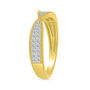 Diamond Pinched Coin Edge Stack Ring in 10K Yellow Gold &#40;1/4 ct. tw.&#41;