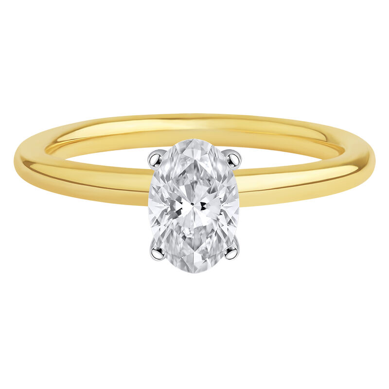 Lab Grown Diamond Solitaire Oval Engagement Ring