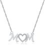 Diamond Mom Heart Necklace in Sterling Silver