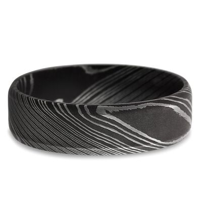 Men's Band in Damascus Steel, 7MM