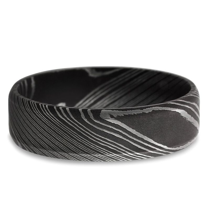 Men&#39;s Band in Damascus Steel, 7MM