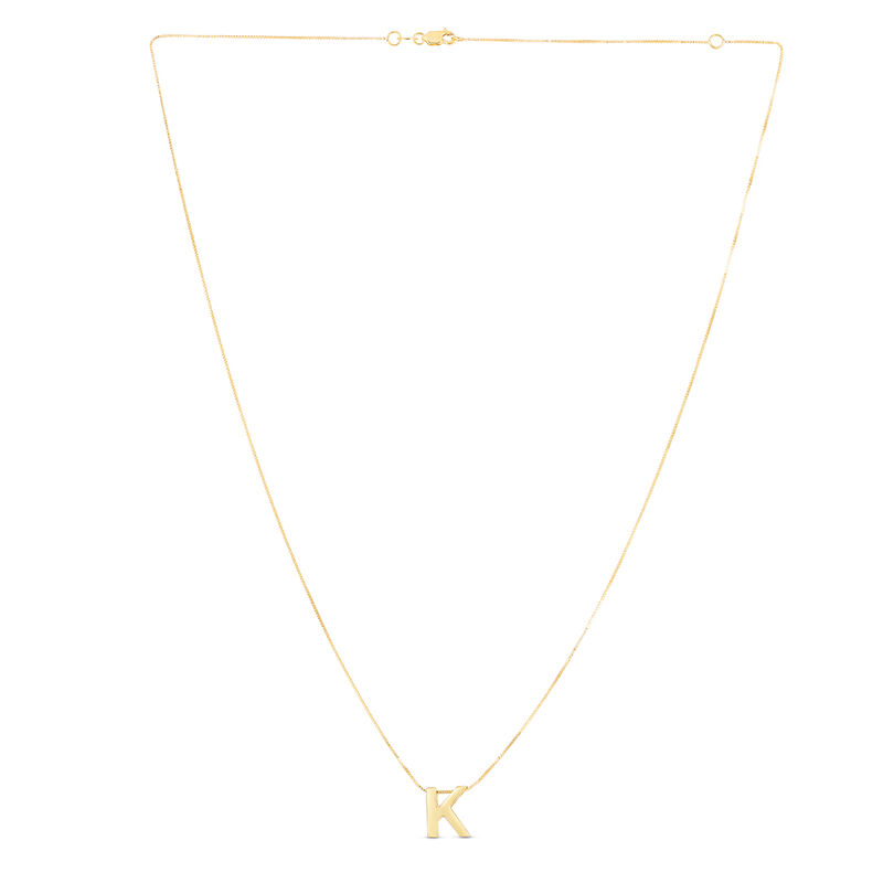 &quot;K&quot; Initial Necklace in 14K Yellow Gold