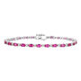 Lab Created Ruby &amp; Diamond Bracelet in Sterling Silver