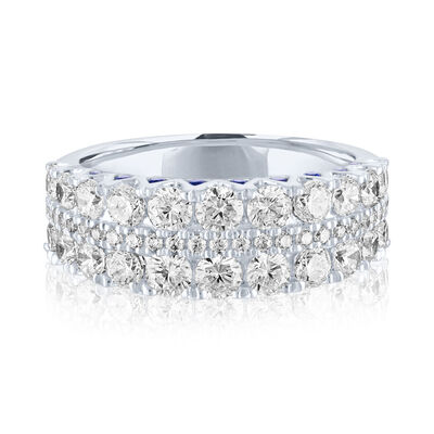 Limited Edition Diamond & Blue Sapphire Anniversary Band in 14K White Gold (1 7/8 ct. tw.)