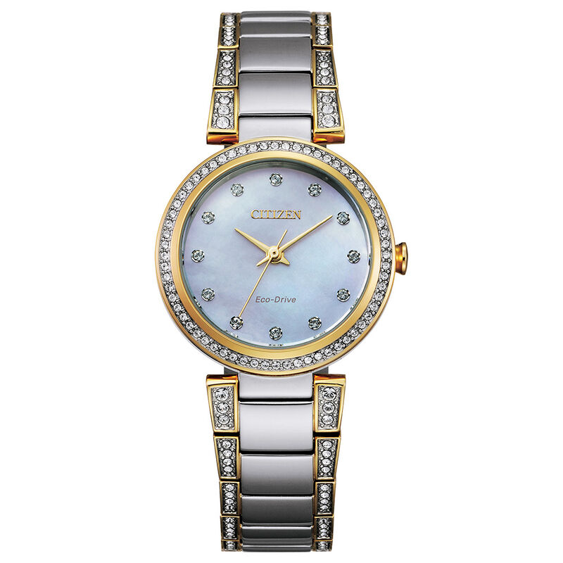 Silhouette Crystal Women&rsquo;s Watch in Two-Tone Ion-Plated Stainless Steel