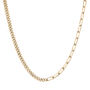 Curb and Paperclip Chain Necklace in Vermeil, 18&quot;