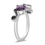 Ursula Black Diamond &amp; Amethyst Ring in Sterling Silver &#40;1/10 ct. tw.&#41;