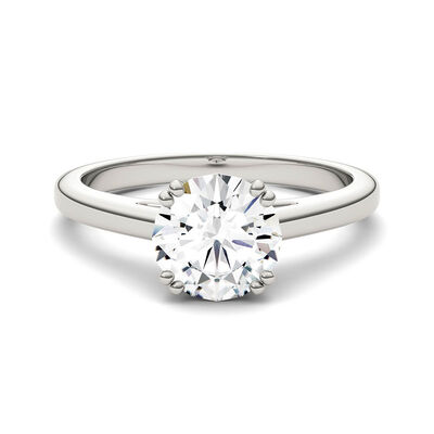 Round Moissanite Solitaire Ring in 14K White Gold (1 1/2 ct.)