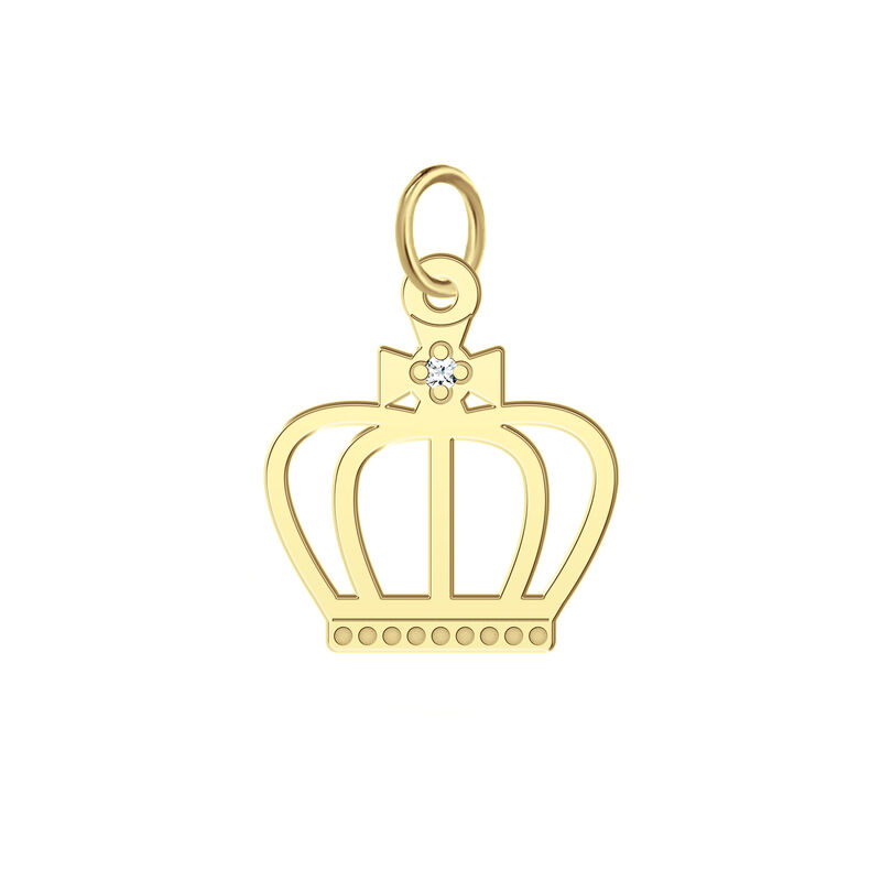 Crown Charm with Diamond Accent in 10K Yellow Gold