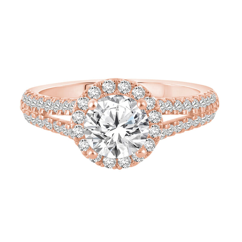 Lab Grown Diamond Halo Engagement Ring in 14K Gold &#40;1 1/2 ct. tw.&#41;