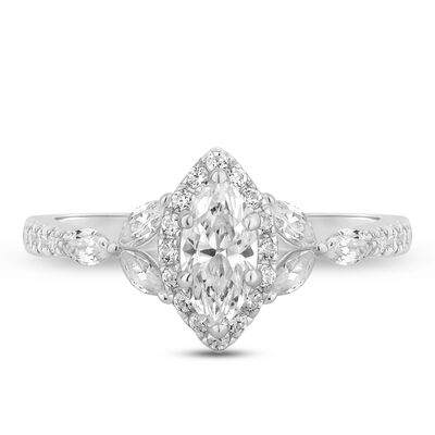 1 ct. tw. Marquise-Shaped Halo Diamond Engagement Ring