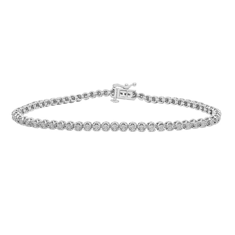 Diamond Link Bracelet in 10K White Gold &#40;1/4 ct. tw.&#41;