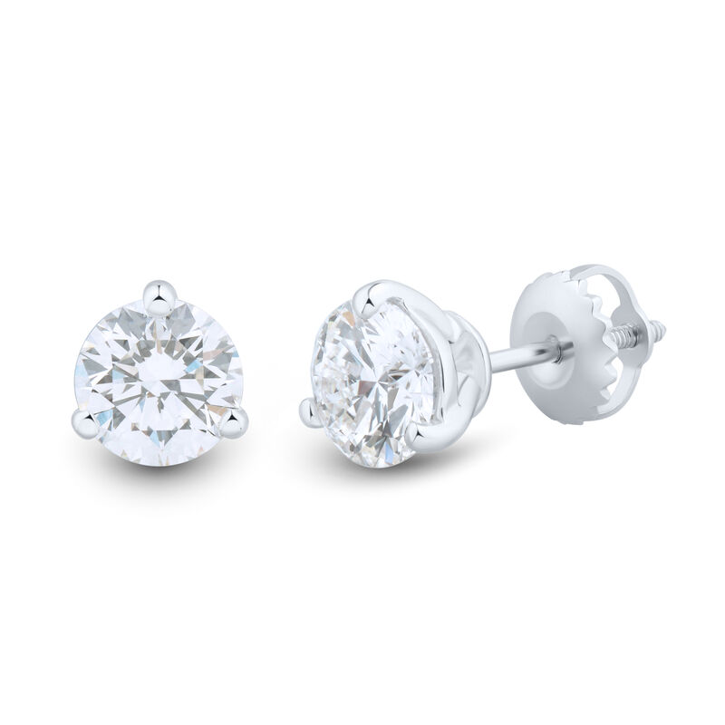 Lab Grown Diamond Martini Stud Earrings in 14K White Gold &#40;1 1/2 ct. tw.&#41; 