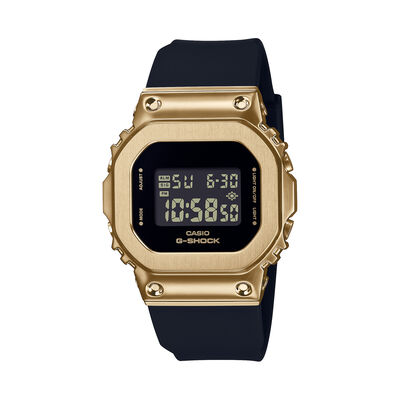 Ladies' 5600-Series Watch with Yellow Gold-Tone Resin Case and Black Resin Strap