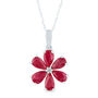 Ruby and Diamond Accent Flower Pendant in 10K Gold