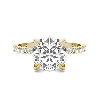 Lab-Created Moissanite Engagement Ring in 14K Yellow Gold (2 5/8 ct. tw.)