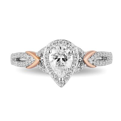 Enchanted Disney Snow White 3/4 ct. tw. Diamond Engagement Ring in 14K White & Rose Gold