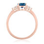 Blue Topaz &amp; Lab Created White Sapphire Ring in 10K Rose Gold