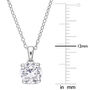 Lab Created White Sapphire Solitaire Pendant in Sterling Silver