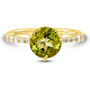 Round Peridot &amp; Diamond Ring in 10K Yellow Gold &#40;1/7 ct. tw.&#41;