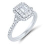Lab Grown Diamond Emerald-Cut Halo Engagement Ring Set in 10K White Gold &#40;1 ct. tw.&#41;