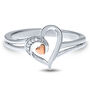 Diamond Heart Shaped Ring in Sterling Silver