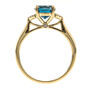 London Blue Topaz Ring with Diamond Accents in 10K Yellow Gold