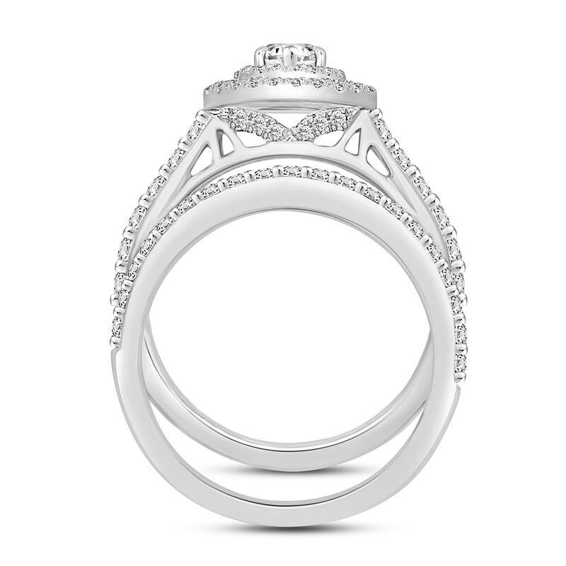 Lab Grown Diamond Pear-Shaped Bridal Set in 14K White Gold &#40;1 1/2 ct. tw.&#41;