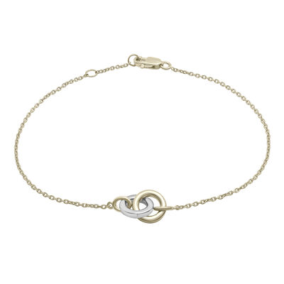 Linked Circle Bracelet in Sterling Silver and Vermeil