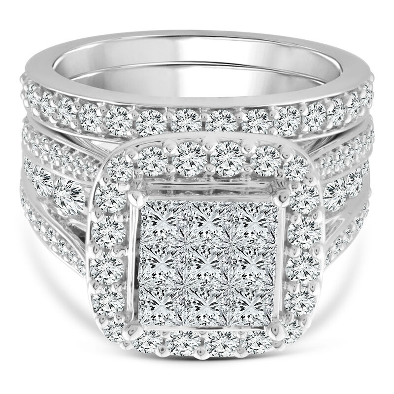 Princess-Cut Diamond Engagement Ring Set in 10K White Gold &#40;3 ct. tw.&#41;