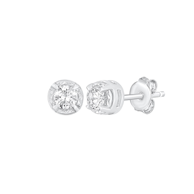 Illusion Earrings with Round Diamonds in 10K Gold