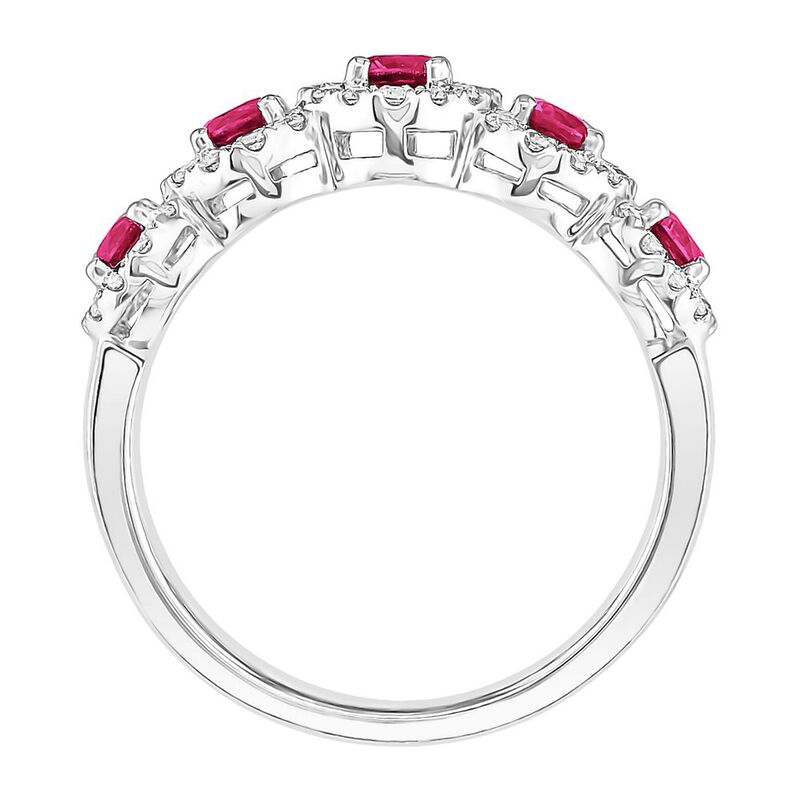Ruby &amp; 1/3 ct. tw. Diamond Ring in 14K White Gold