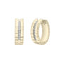 Diamond Vertical-Row Ribbed Hoop Earrings in Vermeil, 17MM &#40;1/10 ct. tw.&#41;