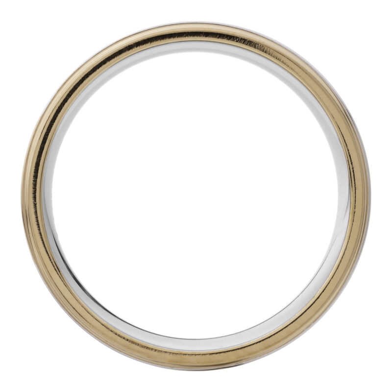 Men&rsquo;s Cobalt Wedding Band with 14K Rose Gold Accents, 7MM